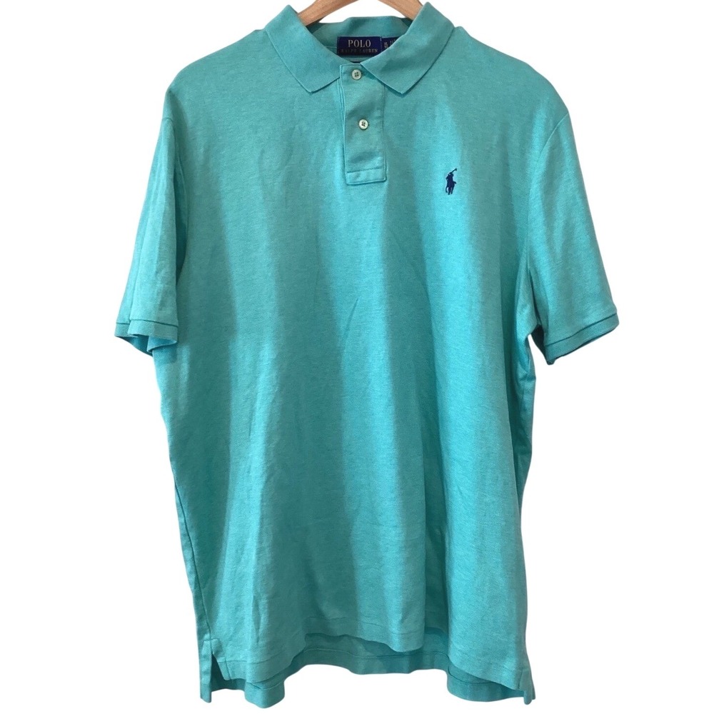 Polo Ralph Lauren Mens XL Classic Fit Teal Heather Short Sleeve Polo Shirt